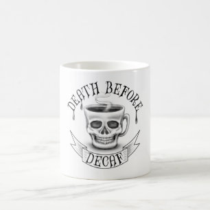 Muerte antes de decaf taza de amante del café