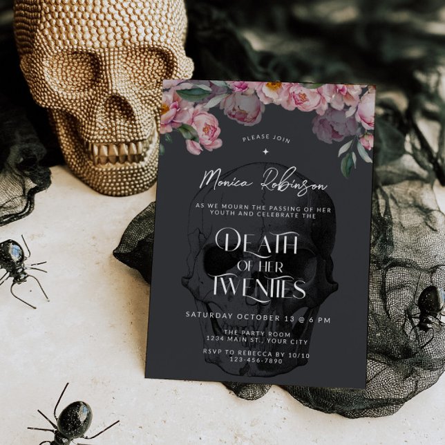 Muerte de su invitación a cumplir 30 años (Death of Her Twenties Birthday Invite)