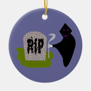Muerte en el ornamento de Halloween en el cementer