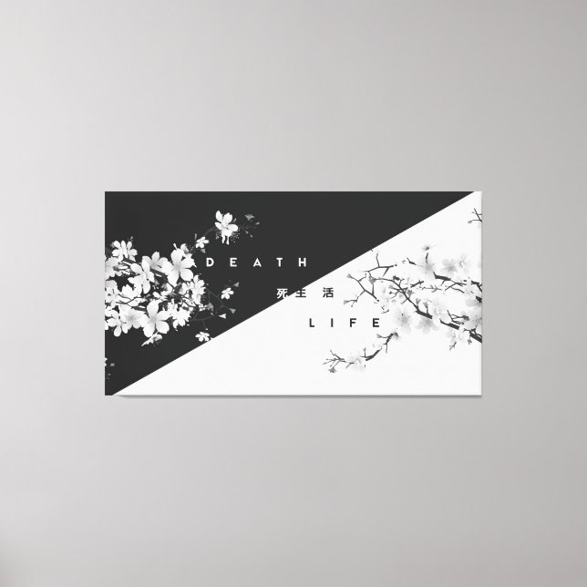 Muerte kanji flores modernas arte oscuro 2 (Anverso)