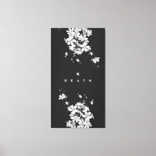 Muerte kanji japonesa flores modernas arte oscuro