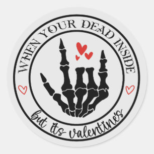 Muerto dentro de Valentine Skeleton Pegatina