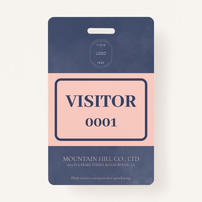 Muestra de tarjeta de visitante de código de barra (Anverso)
