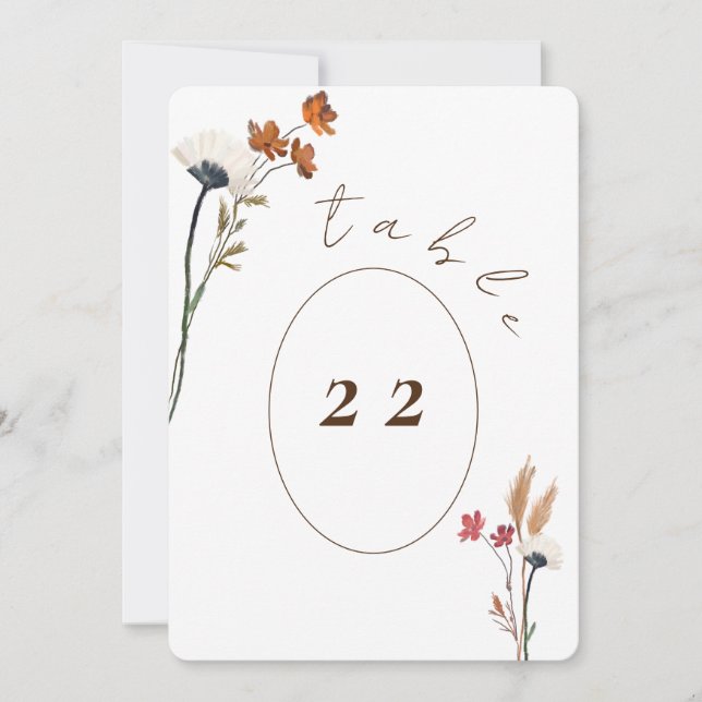 Muestra Elegante tarjeta de tabla de flores silves (Anverso)
