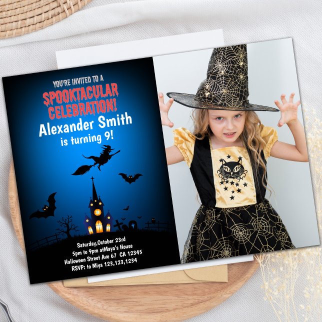 Muestra invitaciones de Halloween con foto (Witches Halloween Invitations with photo)