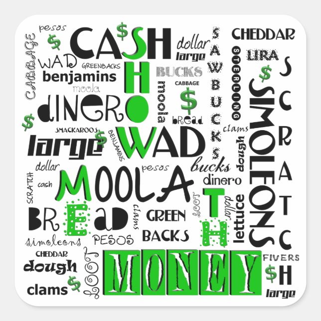 Muéstrame a los Pegatinas de Money Square (Anverso)