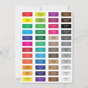 Muestras de color de código CMYK y Hex