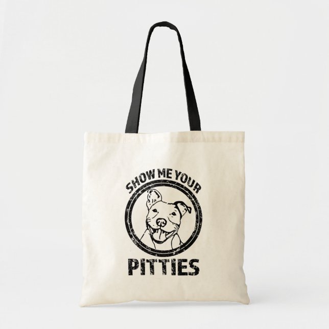 Muéstreme su Pitties la bolsa de asas divertida (Frente)