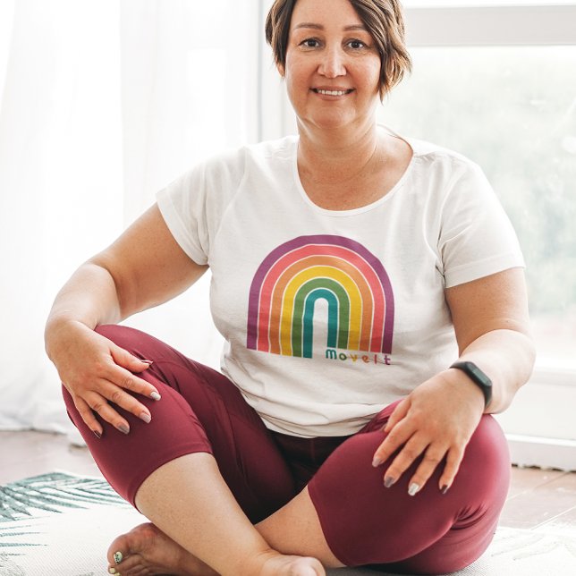 Mueve el arco iris retro con camiseta (Subido por el creador)