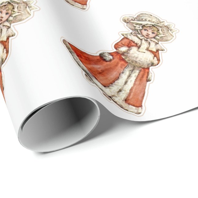 Muff de mano de abrigo de muñeca de papel infantil (Esquina del rollo)