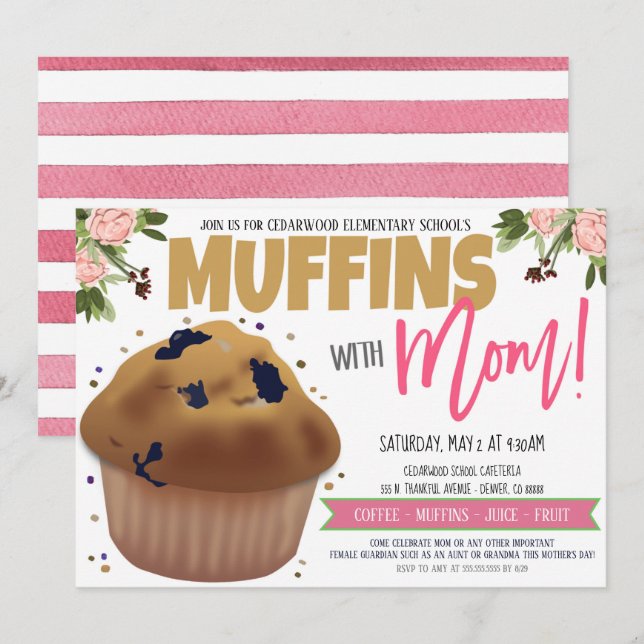 Muffins con la invitación de mamá (Anverso / Reverso)