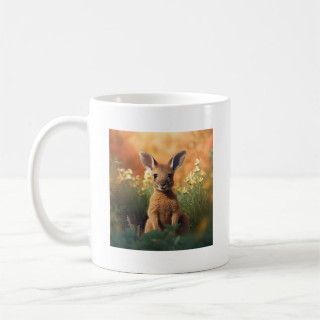 Mug canguro de bebé lindo - tazas de animales (Izquierda)