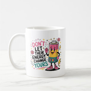 Mug de energía positiva   Copa de café de batería 