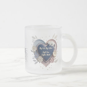 Mug de gato del corazón azul - Copa de calambres d