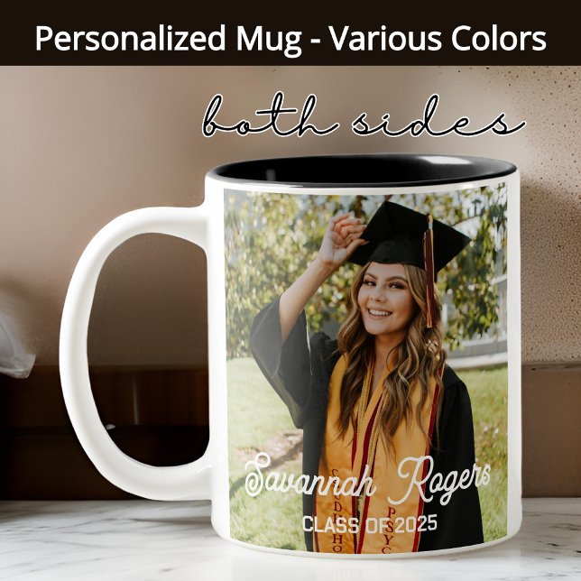 Mug de graduación, taza de fotografía Personalizad (personalized graduation gift, graduate gift, graduation photo mug, custom photo mug, graduation gift)