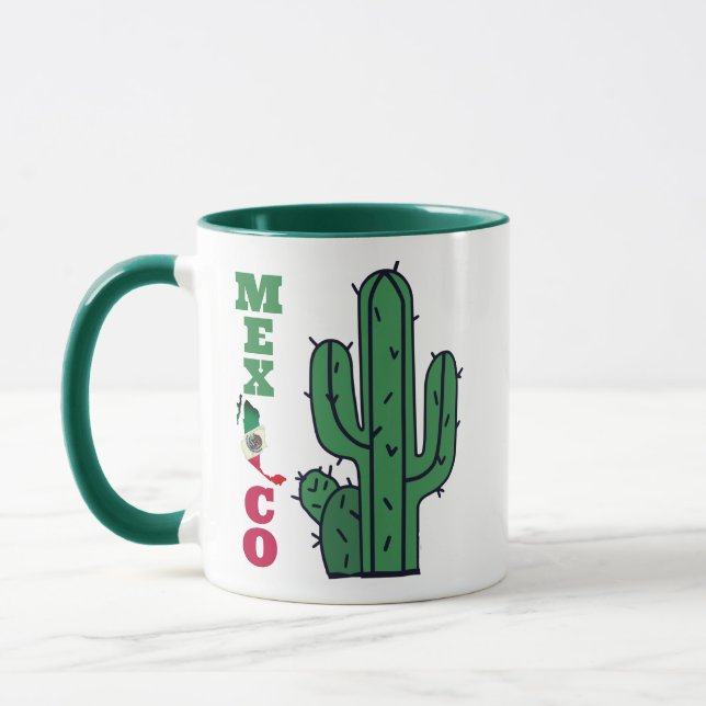 Mug de la bandera mexicana - Copa Verde Roja de ca (Izquierda)