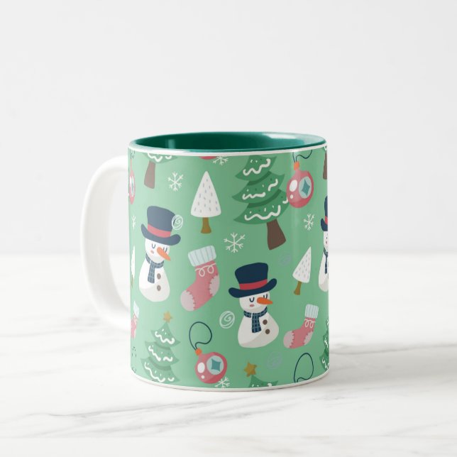 Mug de Navidades de Snowman, Copa festiva de café (Anverso izquierdo)
