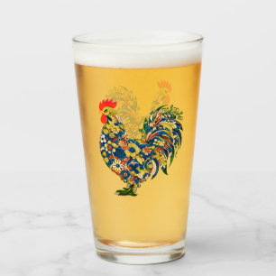 Mug de pollo colorido, pollo floral, granjero