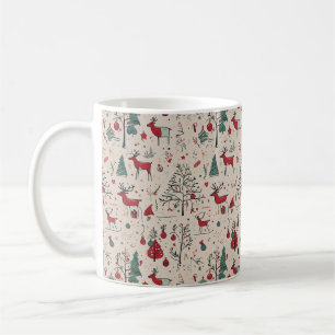Mug de renos folclóricos   Copa de navidades