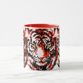 Mug de tigre rojo realista - Copa de café