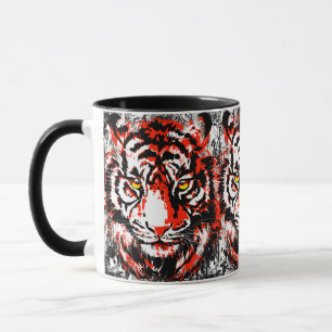 Mug de tigre rojo realista - Copa de café de tigr