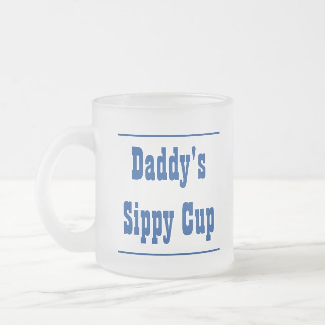 Mug de vidrio escarchado de la Copa Sippy de Papi (Izquierda)