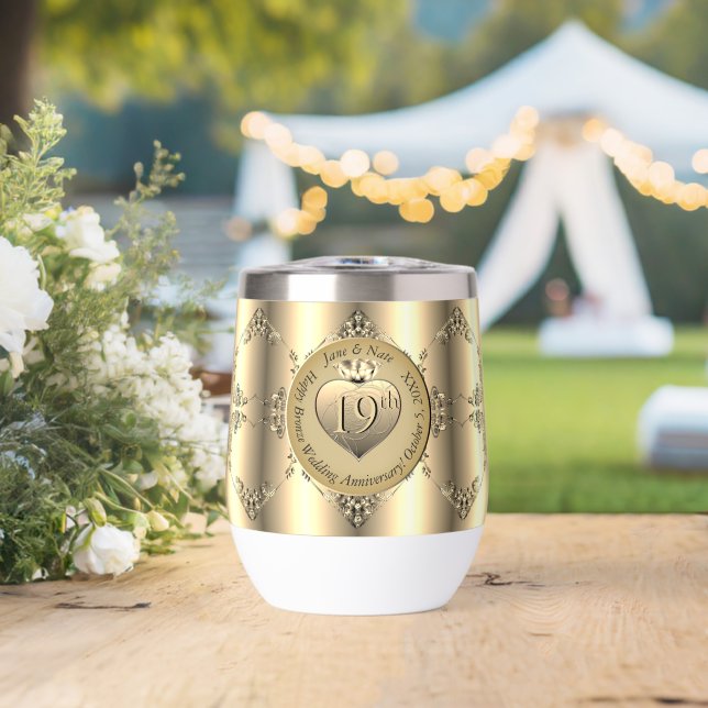 Mug del aniversario del Boda del Bronze 19/8 (colo (Boda (girada))