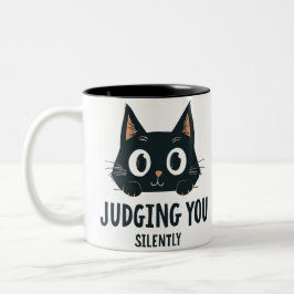 Mug divertida juzgando el gato regalo de las tazas