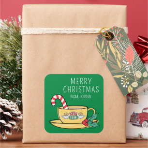 Mug. feriado central de Perk Etiqueta de regalo