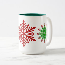 Mug, Fiesta de copas de nieve de los Navidades roj