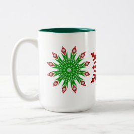 Mug, Fiesta de copas de nieve de los Navidades roj