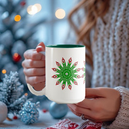 Mug, Fiesta de copas de nieve de Navidades verdes