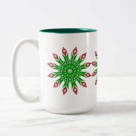 Mug, Fiesta de copas de nieve de Navidades verdes