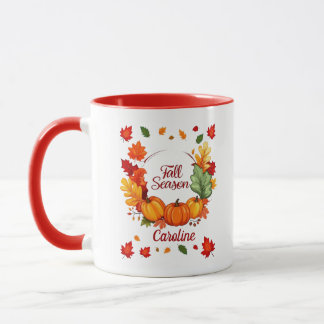 Mug otoñal personalizada, taza de calabaza