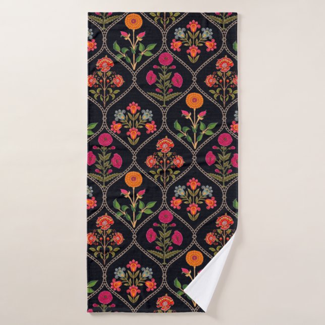 mughal motif Kani Look ornament pattern multi colo (Toalla de baño)