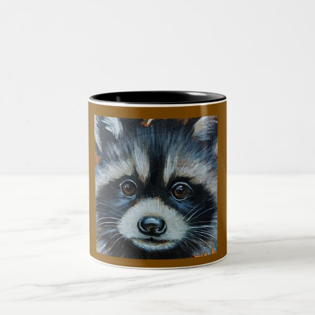 Mugs y tazas de mapache con cara dulce (Centro)