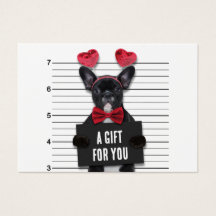 Mugshot Guilty Love Dog Valentine's Day Gift Card