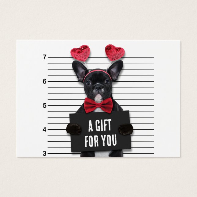 Mugshot Guilty Love Dog Valentine's Day Gift Card (Frente)