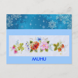 Muhu de la postal de invierno