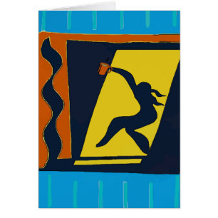 Mujer abstracta con café