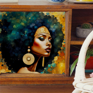 Mujer africana con papel de tema de desahucio de l