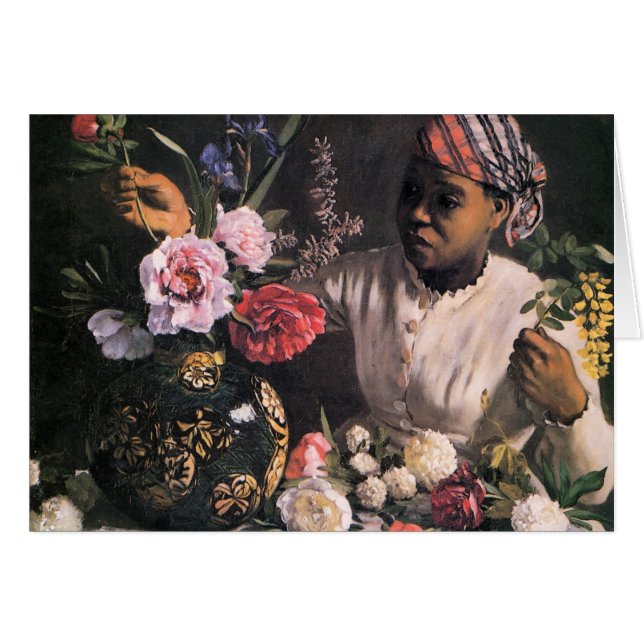 Mujer africana plantando flores en una bolsa (Anverso (Horizontal))