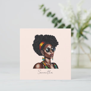 Mujer afroamericana con gafas de sol de Moda