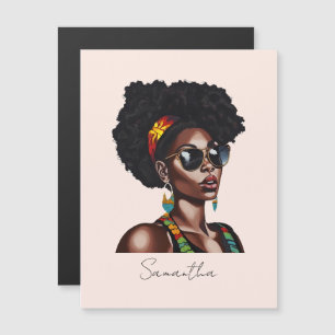 Mujer afroamericana con gafas de sol de Moda