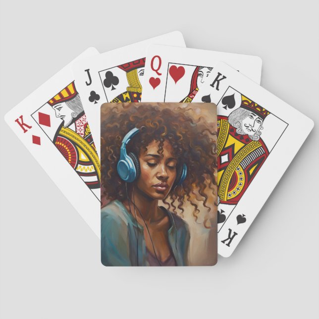 Mujer afroamericana jugando cartas (Reverso)