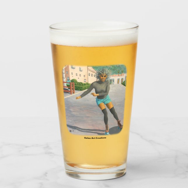 Mujer alienígena Roller patinaje Fantasía Vidrio p (Anverso (lleno))