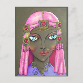 Mujer árabe: postal de arte original