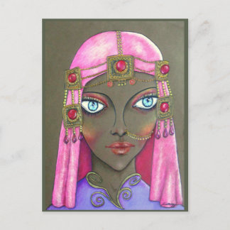 Mujer árabe: postal de arte original