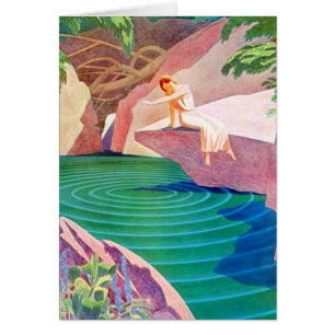 Mujer Art Déco de 1931 por un estanque