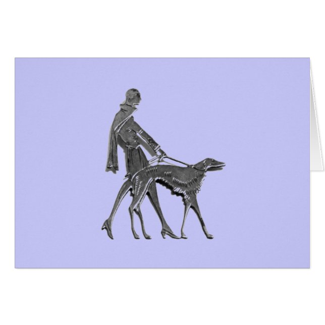 Mujer Art Deco y perro (Anverso (Horizontal))